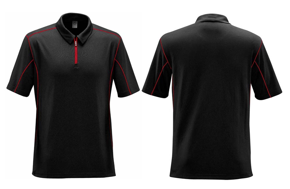 1/4 Zippered Uniform Polos with Red