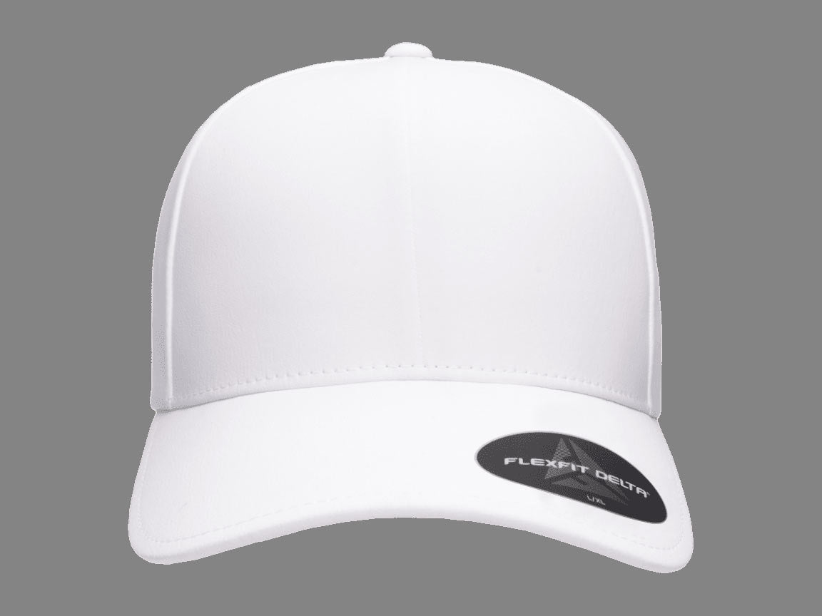 Delta® Flexfit White PowerplayStudios Seamless Bulk – in 180 Hats