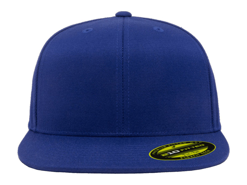Flexfit 210 Flat Bill Fitted Hat in Royal Blue
