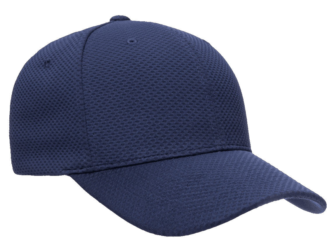 & Hexagon – 3D Cool Jersey Navy in Flexfit Blue 6584 Hats Bulk Dry PowerplayStudios
