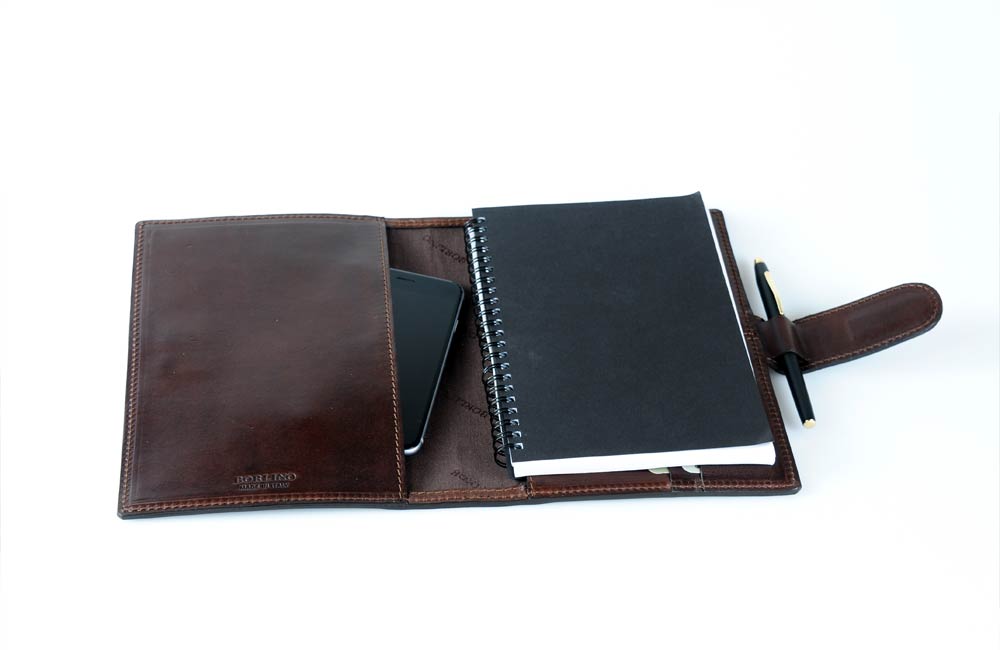 Soft Leather Notebook with Tablet Sleeve