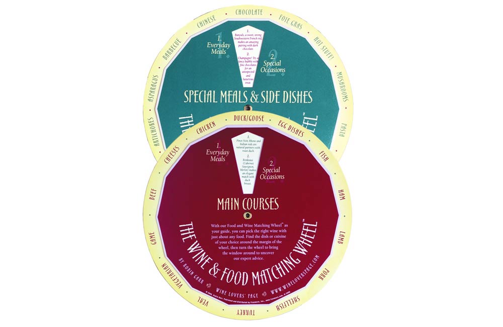 Wine Food Pairing Wheel with Custom Company Logo 