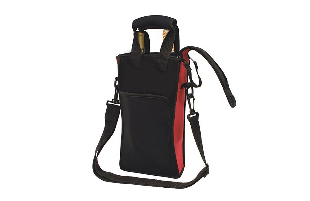 Red and Black Double Wine Bottle Carrier Bag
