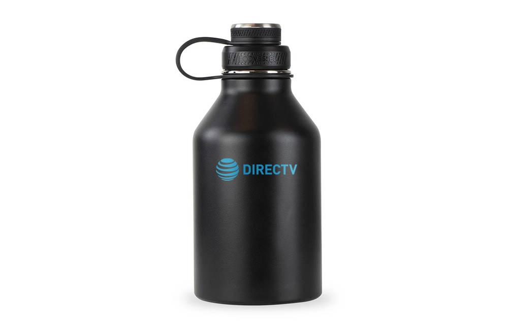 EcoVessel Matte Black Vacuum Insulated Growler with Custom Engraved Company Logo