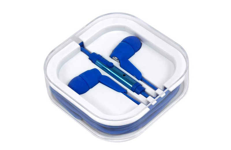 Royal Blue Earbuds with Microphone