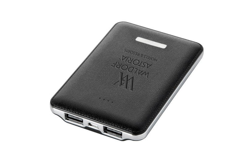 Dual Port Leather Cover Power Bank with Custom Logo Promotional Gift