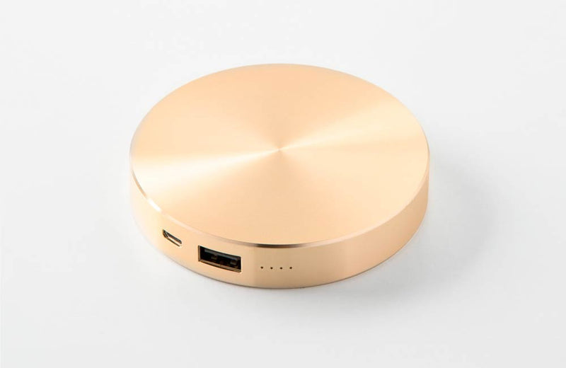 Bright Gold Disc USB Power Bank