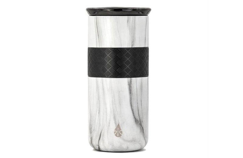 White Marble Graphic Hot Beverage Container