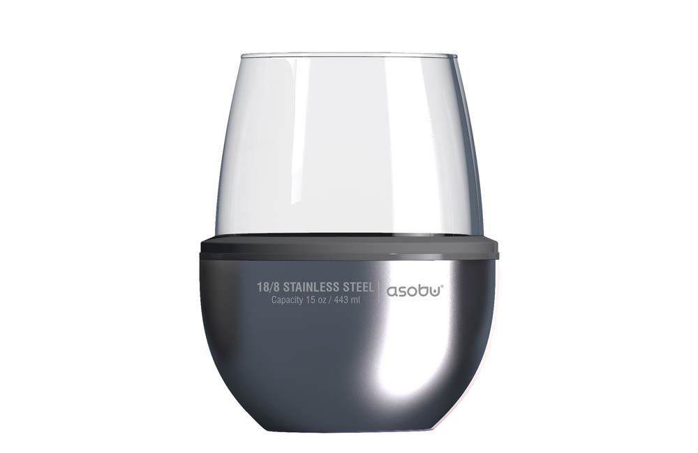 Brushed Stainless Steel Insulated Wine Glass