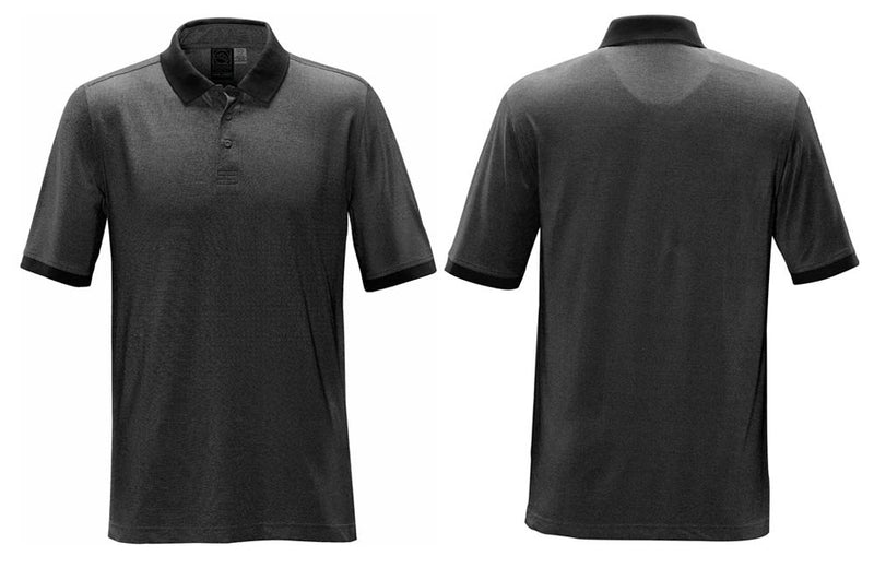 Black Men's Sigma Poly Cotton Polo Golf Shirt